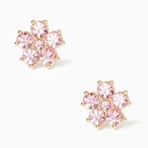 Kate Spade New York Light Baby Pink Rhinestone Flower Studs ~ Floral Earrings